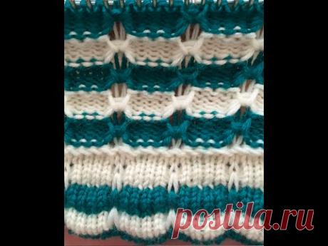 Easy machine knitting. Bobble stripe