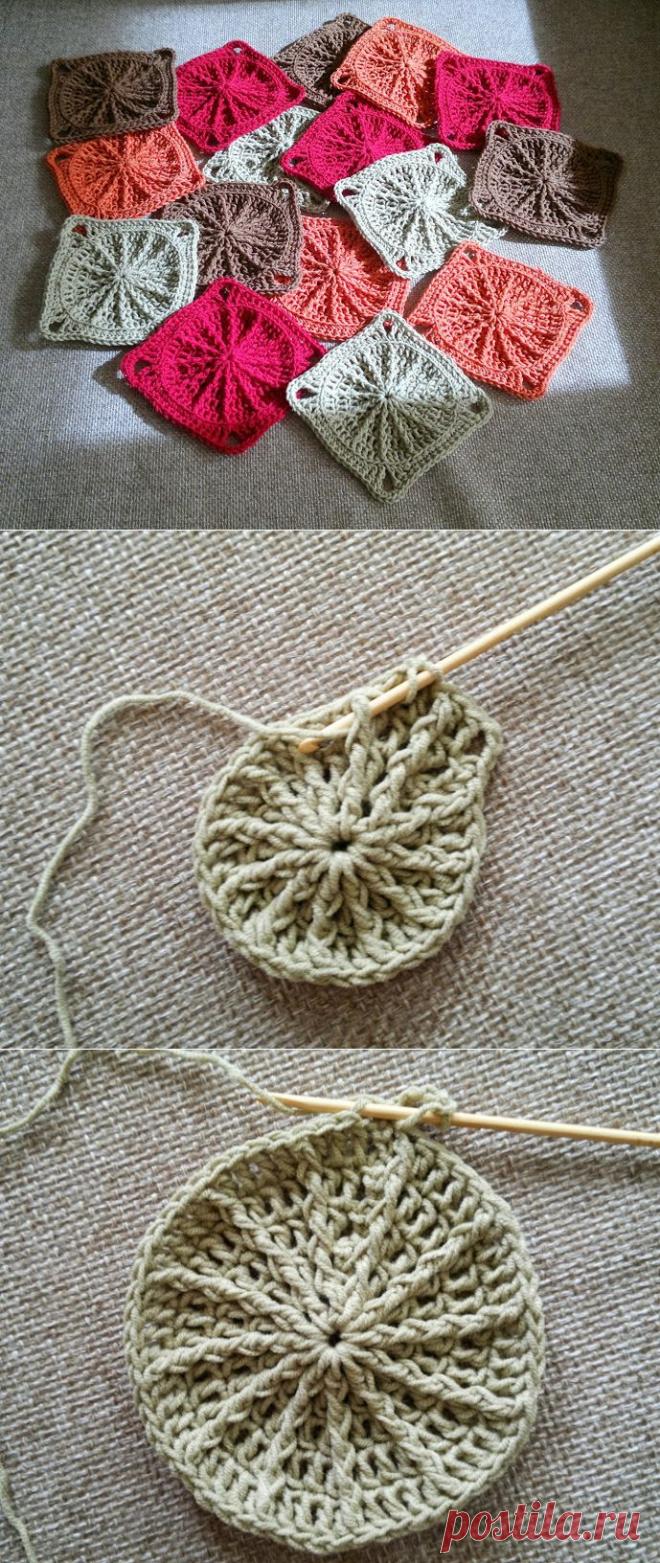 Мотив "Солнечный квадрат" (вязание крючком) - Ярмарка Мастеров - ручная работа, handmade