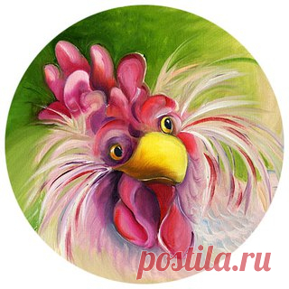 Забавные петушки,диаметр картинок 14 см.