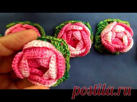 Flor roseta em croche