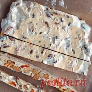 МЯГКАЯ НУГА С ОРЕХАМИ И КУРАГОЙ