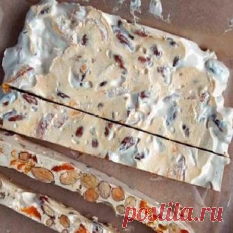 МЯГКАЯ НУГА С ОРЕХАМИ И КУРАГОЙ