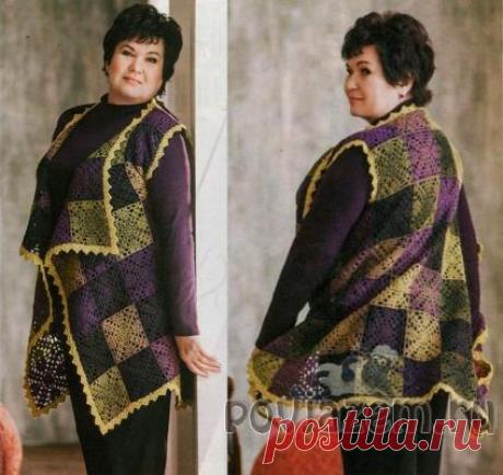 Жилет крючком «Фантазия»