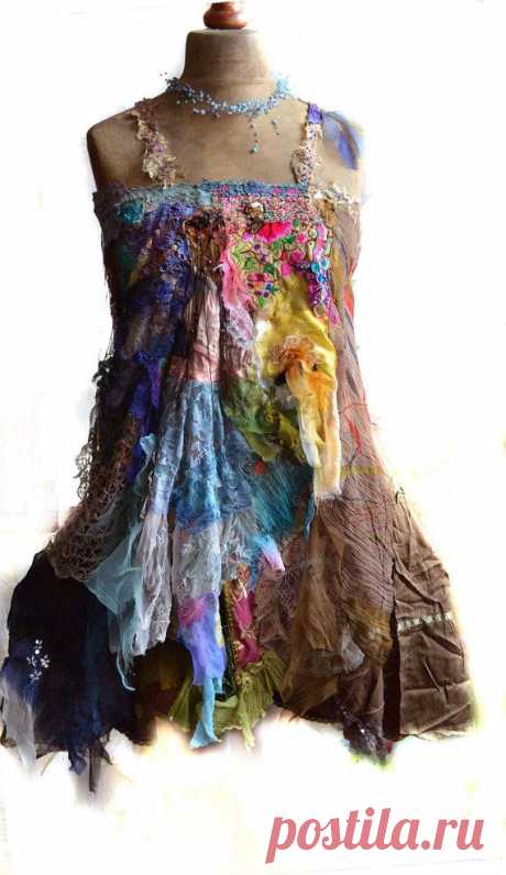 Art To Wear Dress COLORFUL TRIBAL Hippie Gipsy от Paulina722