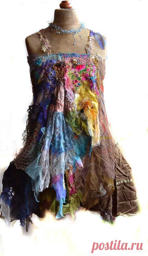 Art To Wear Dress COLORFUL TRIBAL Hippie Gipsy от Paulina722
