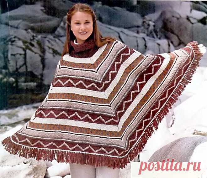 Вязание на спицах пончо - Вязание спицами, модели и схемы для вязания на спицах