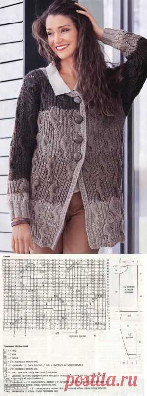 Полосатый жакет с косами