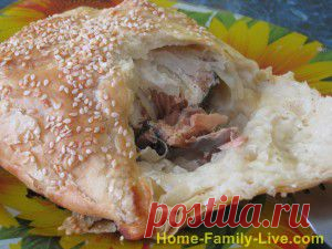 Рыба запеченная в слоеном тесте -