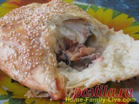 Рыба запеченная в слоеном тесте -