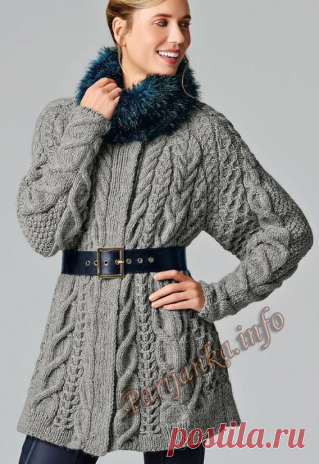 Жакет с «косами» и воротником-стойка (ж) 103 Creations 2015/2016 Bergere de France №4848