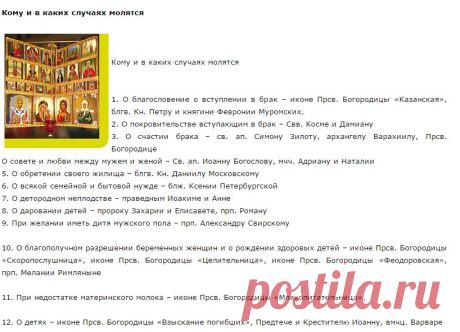 Кому и в каких случаях молятся