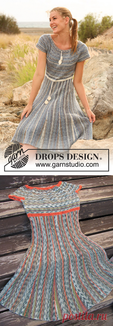 Платье с круглой кокеткой Drops 128-1 dress | Knitting club // нитин клаб