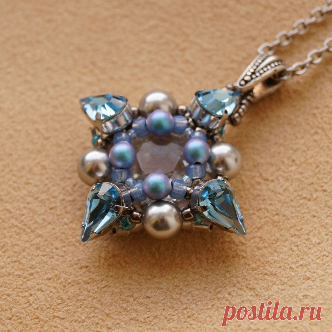 Делаем стильный кулон с кристаллами Swarovski своими руками | Журнал Ярмарки Мастеров