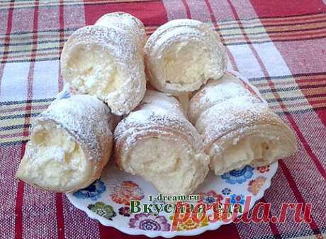 Трубочки из слоеного теста  - Вкусная еда