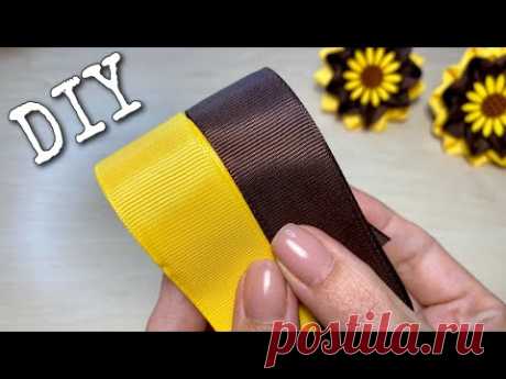 Осенние Бантики из лент 2 5 см Канзаши Цветы из лент