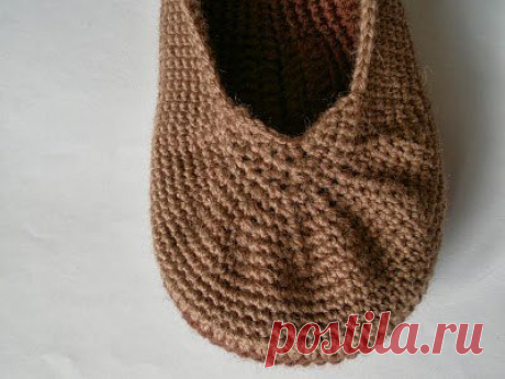 Комнатные балетки крючком