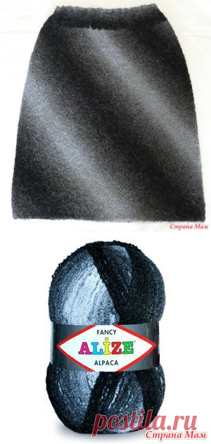 Юбка связанная спицами по диагонали