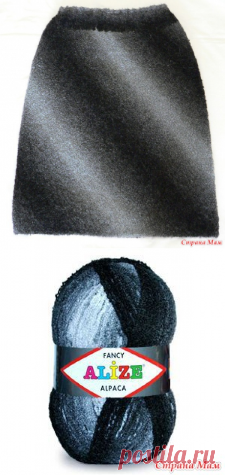 Юбка связанная спицами по диагонали