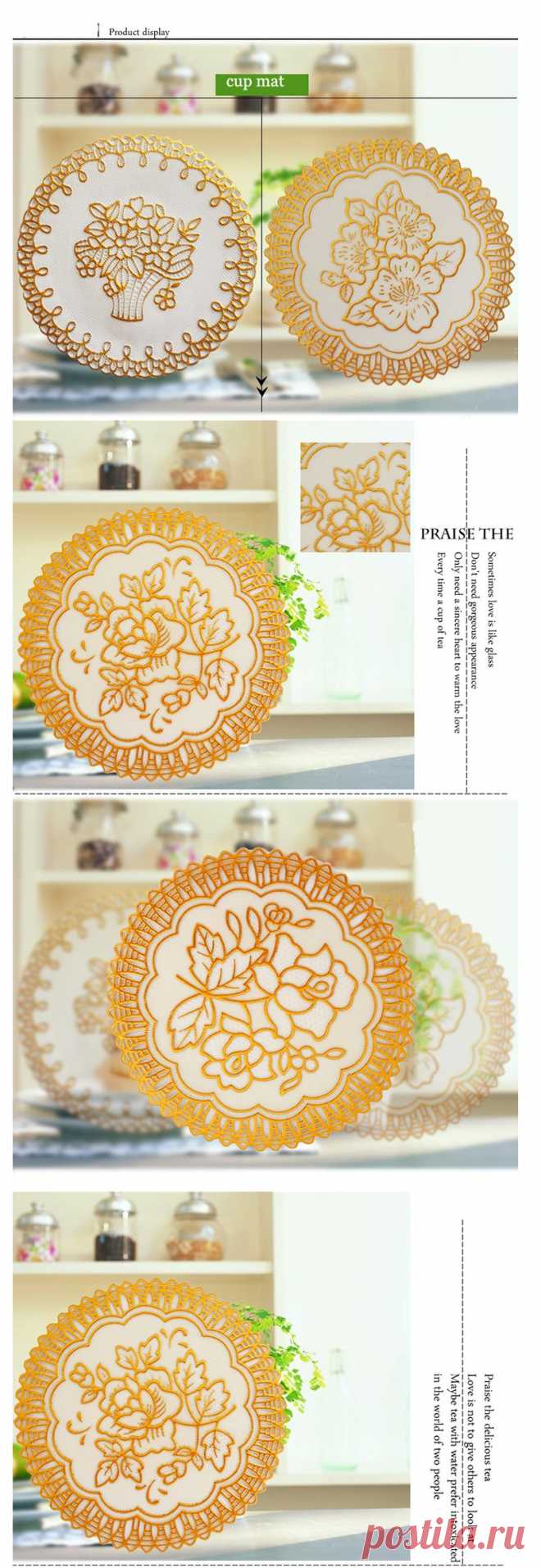 Aliexpress.com : Buy 20 pcs European hot stamping PVC waterproof insulation pad cup mat plate mat bowl of 10cm round coaster home accessories from Reliable mat gold suppliers on The perfect pair | Alibaba Group
