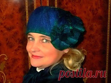 Валяный берет "Синева"