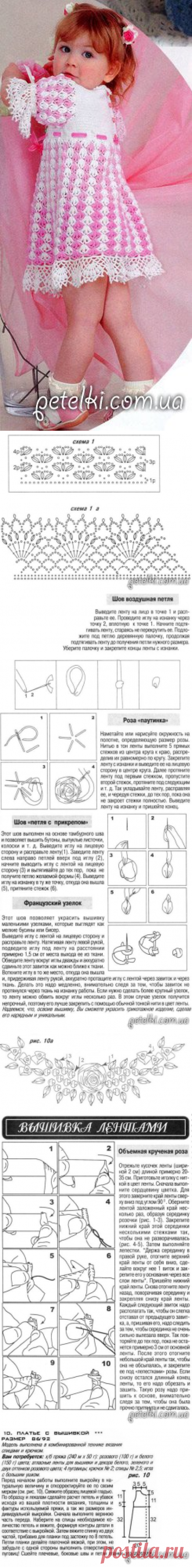 Детское нарядное платье. Описание, схема