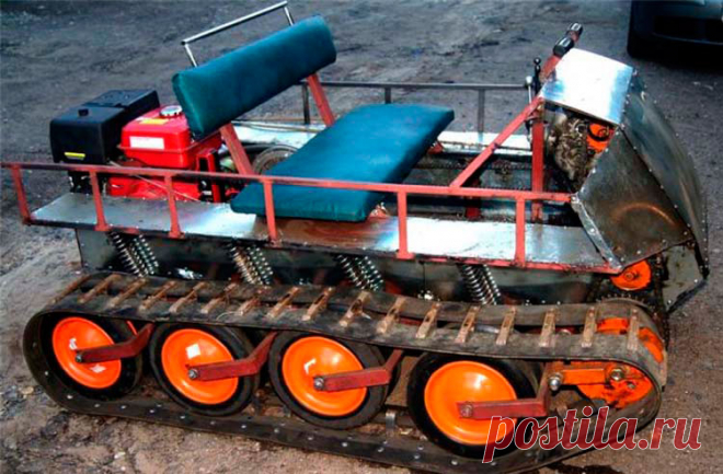 Самодельный гусеничный вездеход: подробное изготовление Самодельный гусеничный вездеход сделанный своими руками: фото пошаговой постройки, подробное описание, а также видео вездехода на гусеничном ходу.