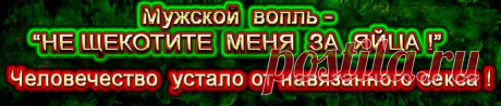 Мужской вопль–НЕ щекотите меня за яйцаСексоцентризм сознания характерен для первой стадии туберкулеза,некоторых кожных заболеваний и проказы