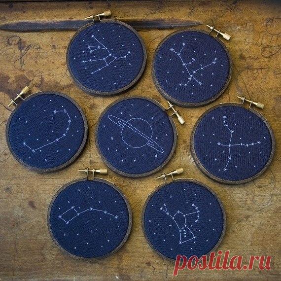 Идея для вышивки: карта звездного неба