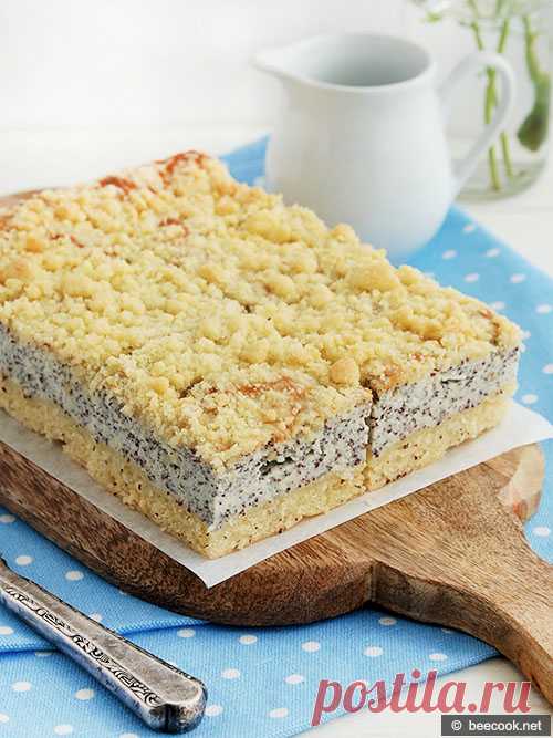 Пирог с творогом и маком | beecook.net Простой пошаговый рецепт приготовления вкусного пирога с творогом, маком и штрейзелем.