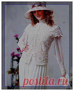 Вязаная крючком кофточка цвета топленого молока. | razpetelka.ru