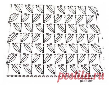 Красивый узор ёлочкой пышными столбиками