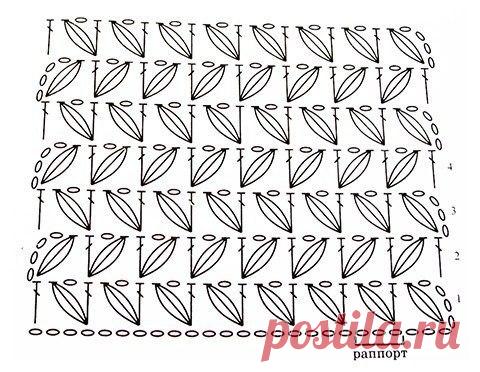 Красивый узор ёлочкой пышными столбиками