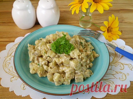 Баклажаны жареные с чесноком и сметаной - пошаговый кулинарный рецепт на Повар.ру