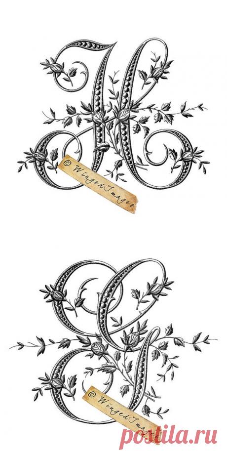 Монограммы на подушках. Шаблоны для переноса принтов на ткань