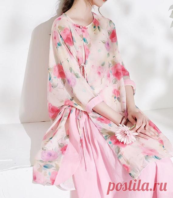 Women oversized shirt large size top summer midi shirt | Etsy 【Fabric】 Ramie 【Color】 pink 【Size】 Shoulder width is not limited Shoulder + Sleeve Length 53cm / 21 Cuffs around 34cm / 13 Bust 170cm / 66 Length 80-90cm / 31-35  ashing & Care instructions: -Hand wash or gently machine washable do not tumble dry -Gentle wash cycle (40°C) -If you feel like ironing