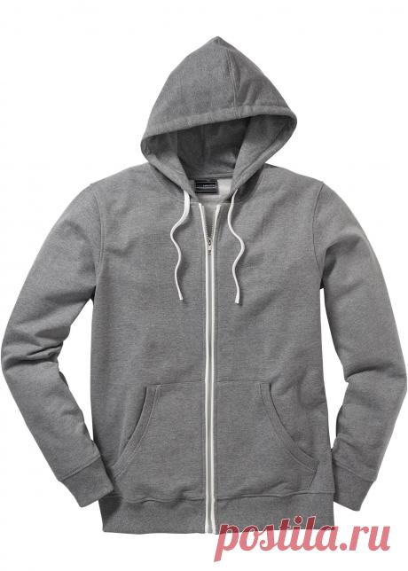 Трикотажная куртка Slim Fit серый меланж - RAINBOW заказать онлайн - bonprix.kz