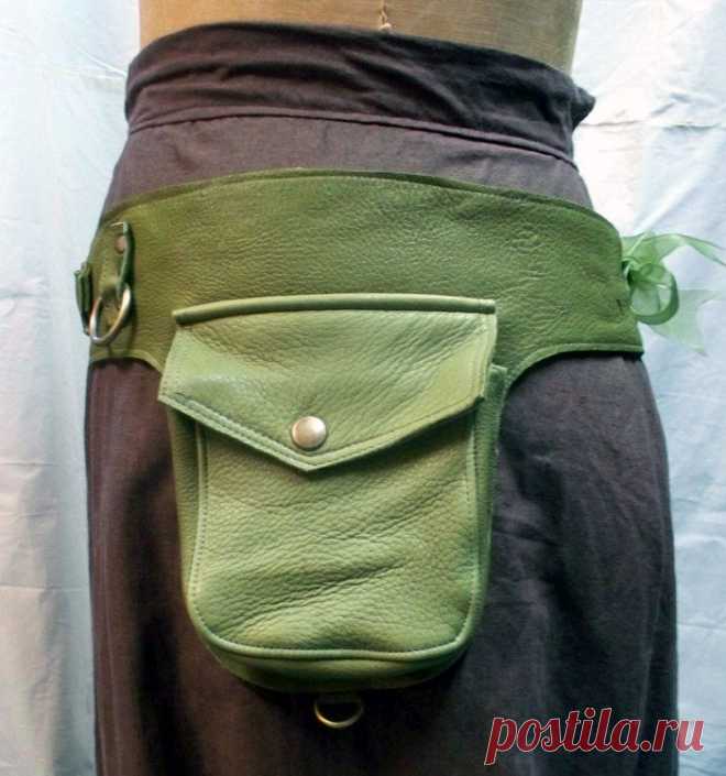 Darkwear Leaf Green Unisex Steampunk Double Hip Bag Holster Utility Belt Pocket…