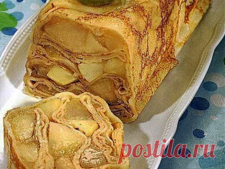Блинный пирог с яблоками