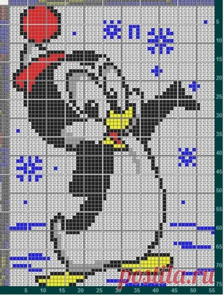 #рисункипоклеточкам #схема #вышивка #досуг #японскиекроссворды #киберкрот #цветные #пингвин
Автор рисунка: И. Половцева (г. Ростов-на-Дону)
Спецвыпуск №1, 2017 кроссворд №15