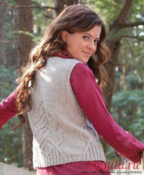 Женский жилет спицами - Lure of the West by Susan Mills