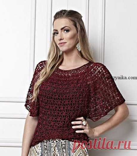 Ажурная кофточка крючком схема. Схемы вязаных кофточек для лета Вишневая ажурная кофточка крючком. Схемы вязаных кофточек для лета Похожее