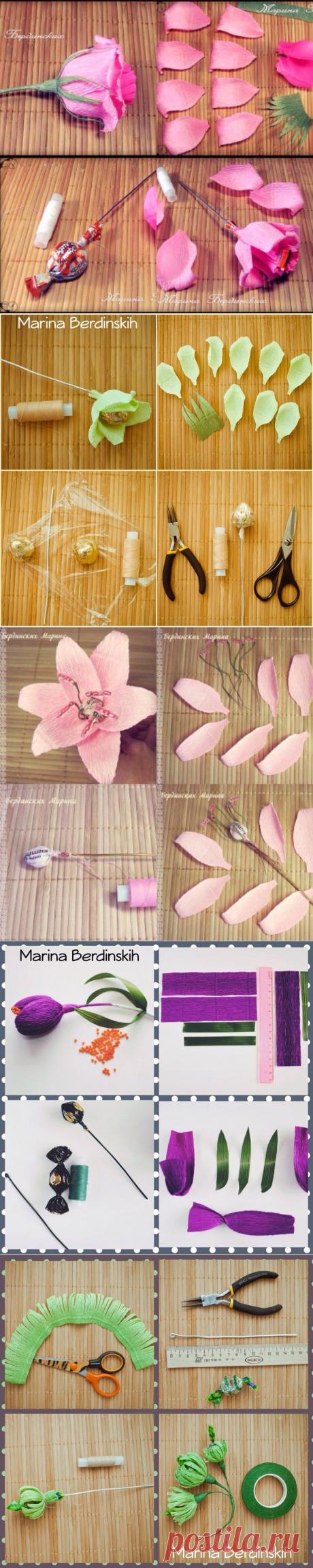 Восемь полезных мастер-классов в копилку мастера букетов из конфет! :: Втворчестве.ru