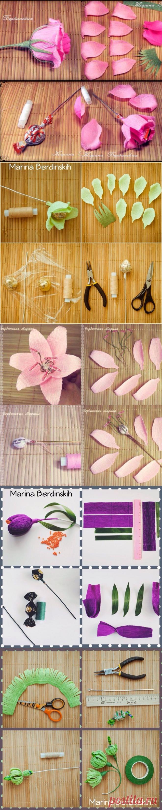 Восемь полезных мастер-классов в копилку мастера букетов из конфет! :: Втворчестве.ru