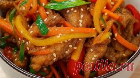 Салат с морковью по-корейски и курицей. Быстрый, простой и вкусный!