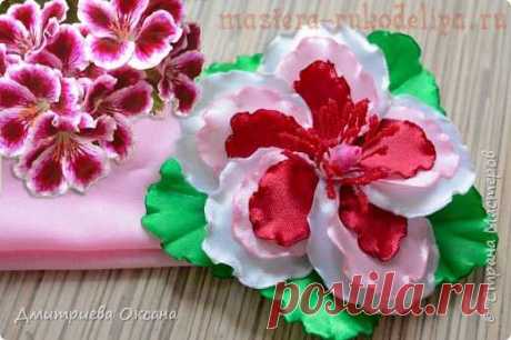 Видео мастер-класс по цветам из лент: Повязка на голову Королевская Фиалка