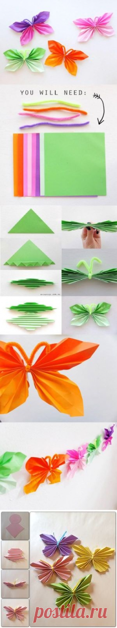folded butterfly | Voorjaar | Бабочки, Knutselen и Бумажные Бабочки