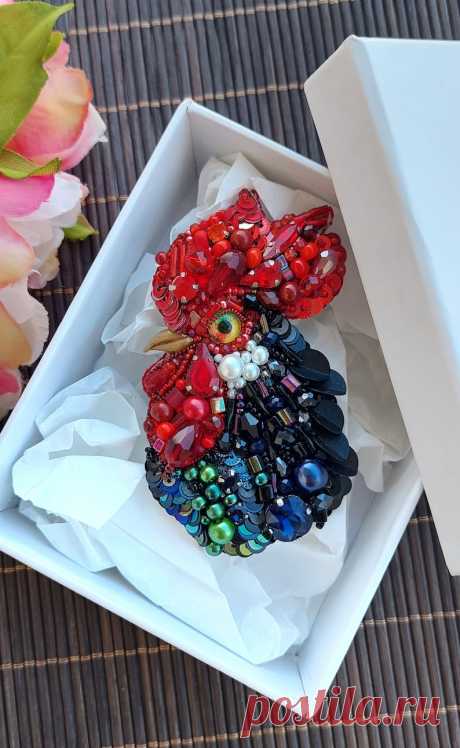 Broche de gallo gallo de bordado pin de gallo joyería con - Etsy Chile