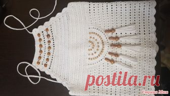 . Пляжный топ крючком за сутки (дополнено) Эхххх... вот такой топ связался у меня за сутки,  подарочек для племяшки (15 лет девушке было на днях). Пряжа Пехорка хлопок классический, крючок #3.