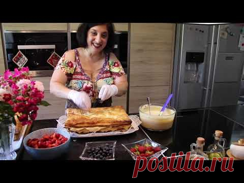 ВКУСНЕЙШИЙ ТОРТ НАПОЛЕОН С КЛУБНИКОЙ И С СЮРПРИЗОМ ДЛЯ ЛЕНТЯЕВ:-))) ОЧЕНЬ БЫСТРОГО ПРИГОТОВЛЕНИЯ!!!