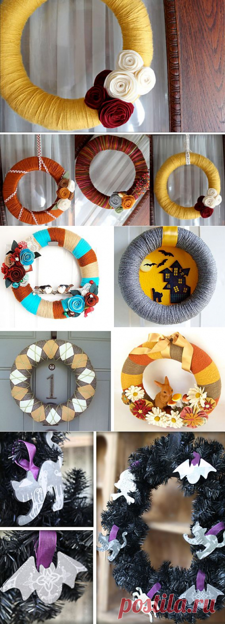Tutorial: Autumn Yarn Wreath &amp; DIY Halloween Wreath | Oh My! Handmade